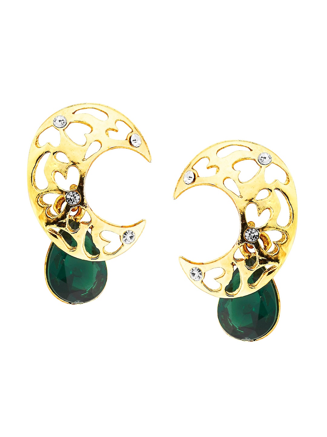 

Kshitij Jewels Green Gold Plated Contemporary Studs Earrings