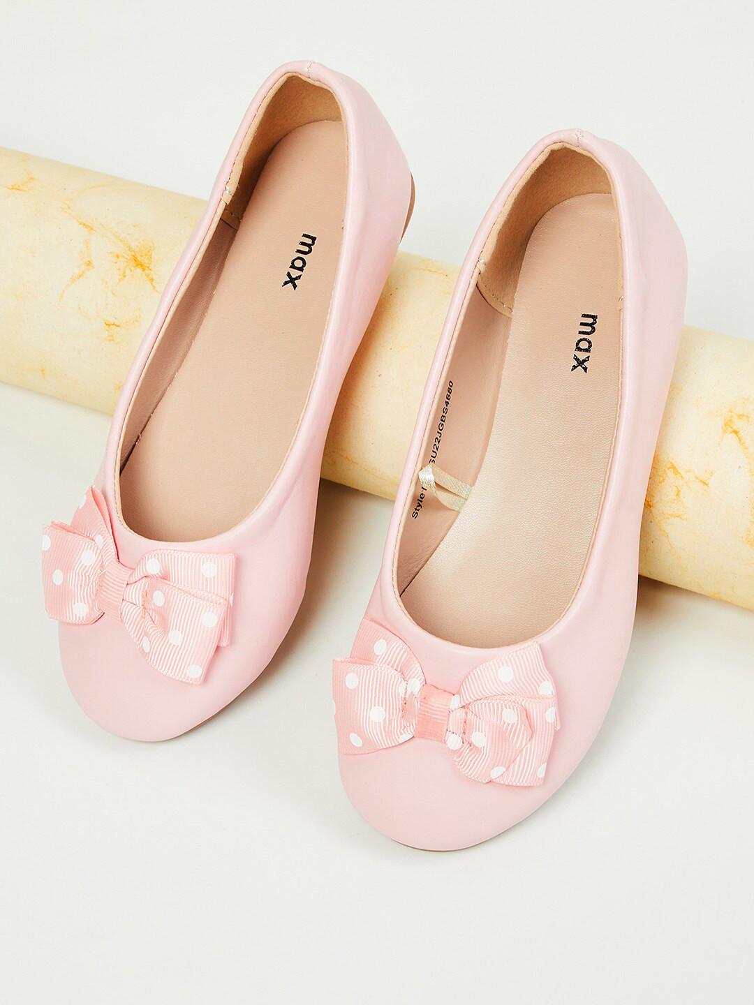 

max Girls Pink PU Flatforms