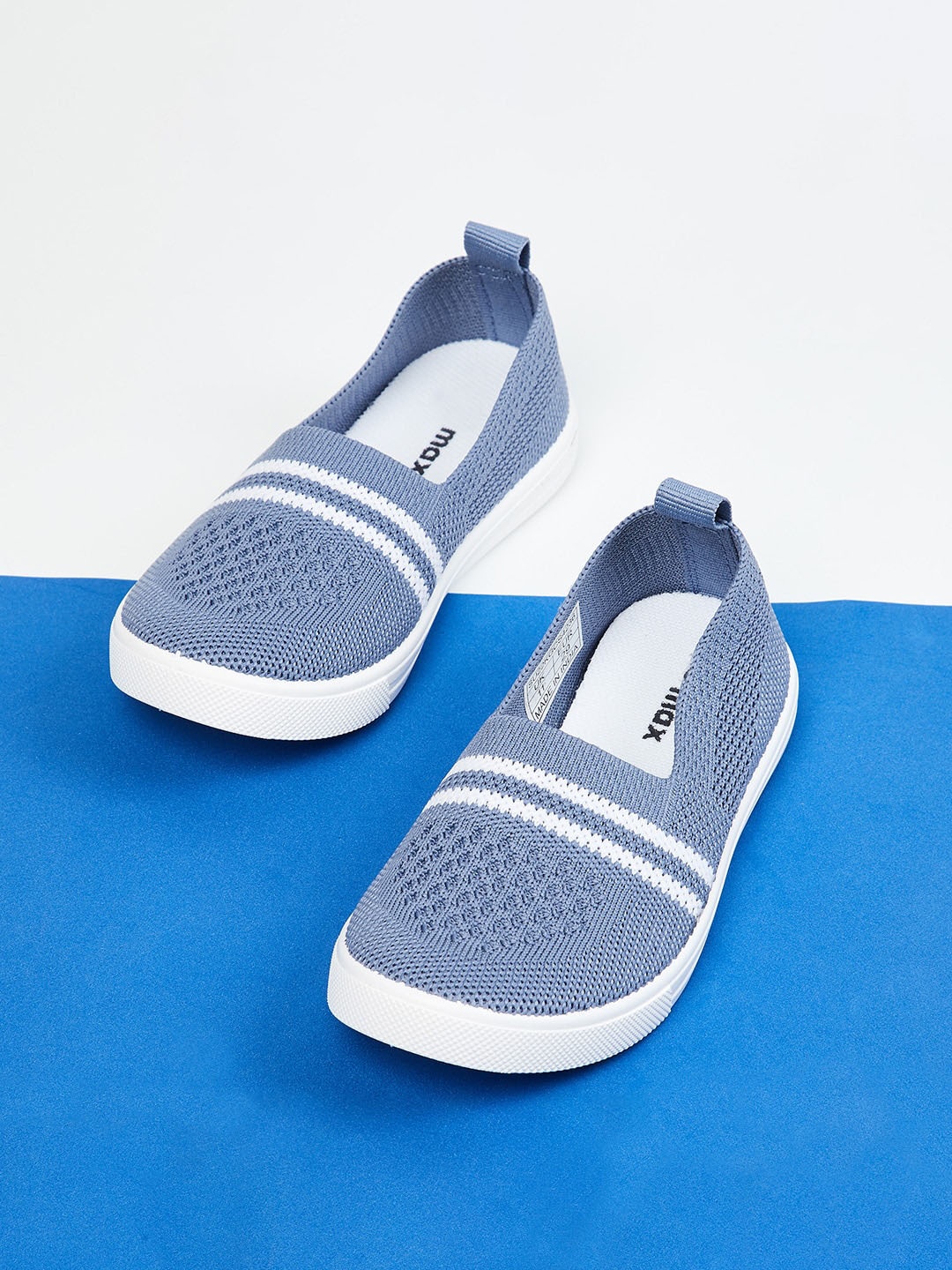 

max Girls Blue Slip-On Sneakers