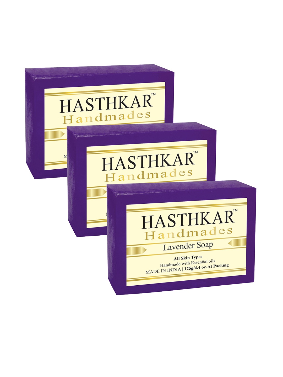 

Hasthkar Handmades Set Of 3 Glycerine Lavender Soap