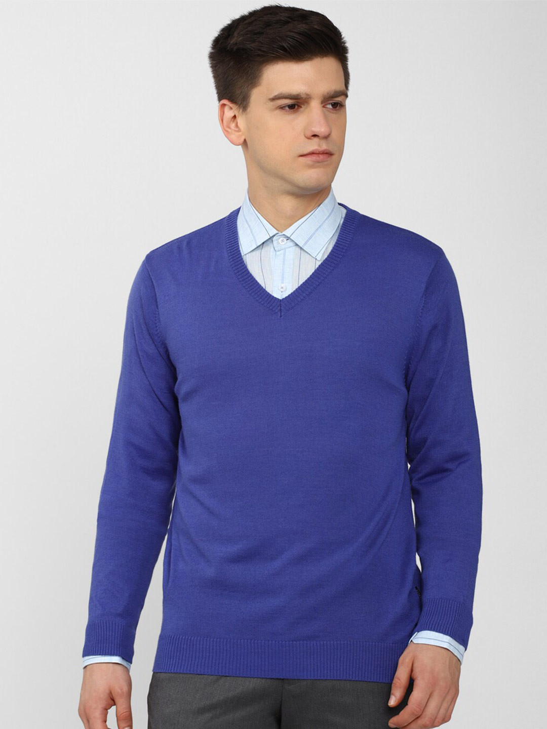

Van Heusen Men Blue V Neck Pullover Sweater