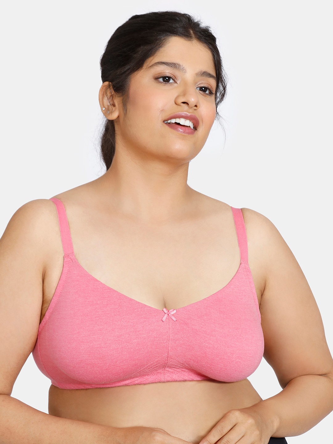 

Zivame Women Pink Solid Non Padded Everyday Bra