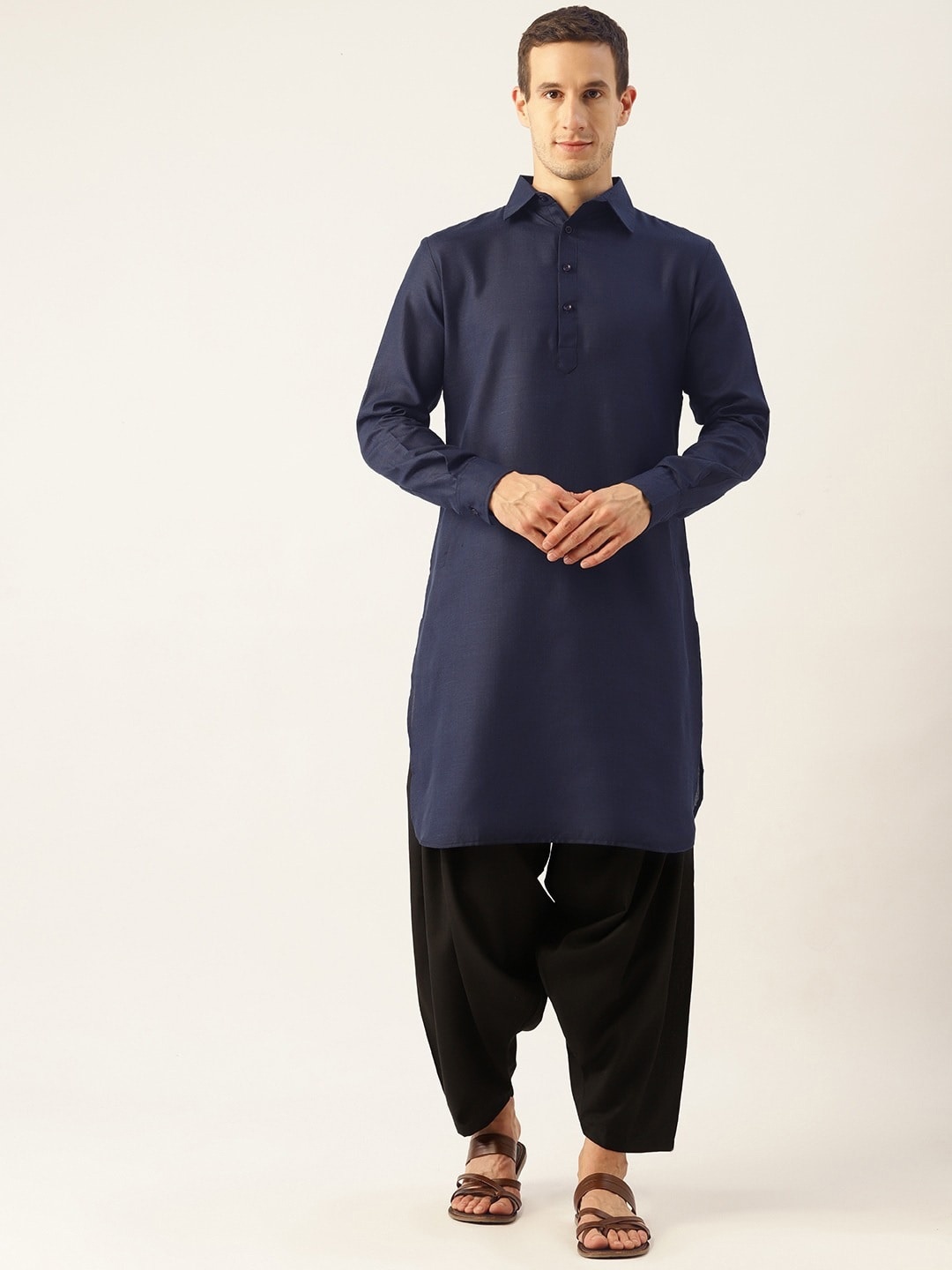 

Molly & Michel Men Blue Pathani Kurta