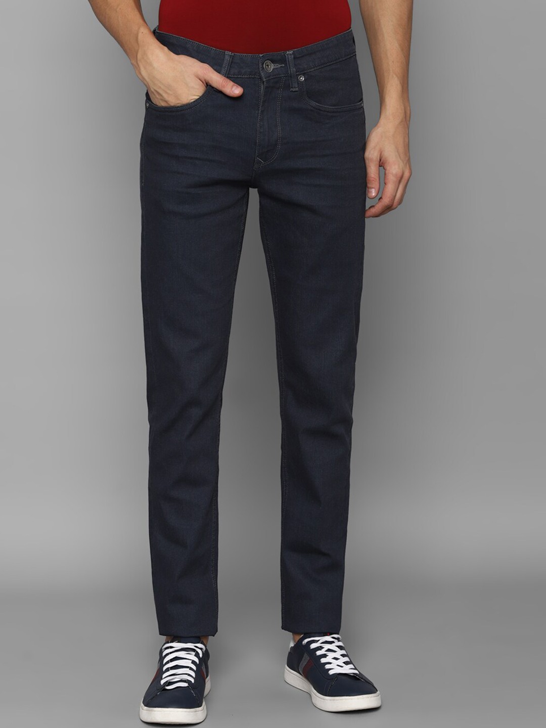 

Louis Philippe Jeans Men Navy Blue Slim Fit Low-Rise Jeans