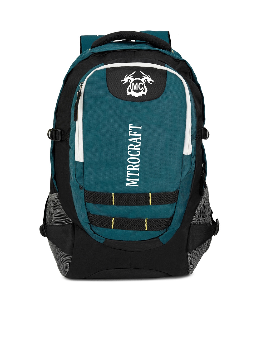 

MTROCRAFT Unisex Teal & Black Colourblocked Backpack with Reflective Strip