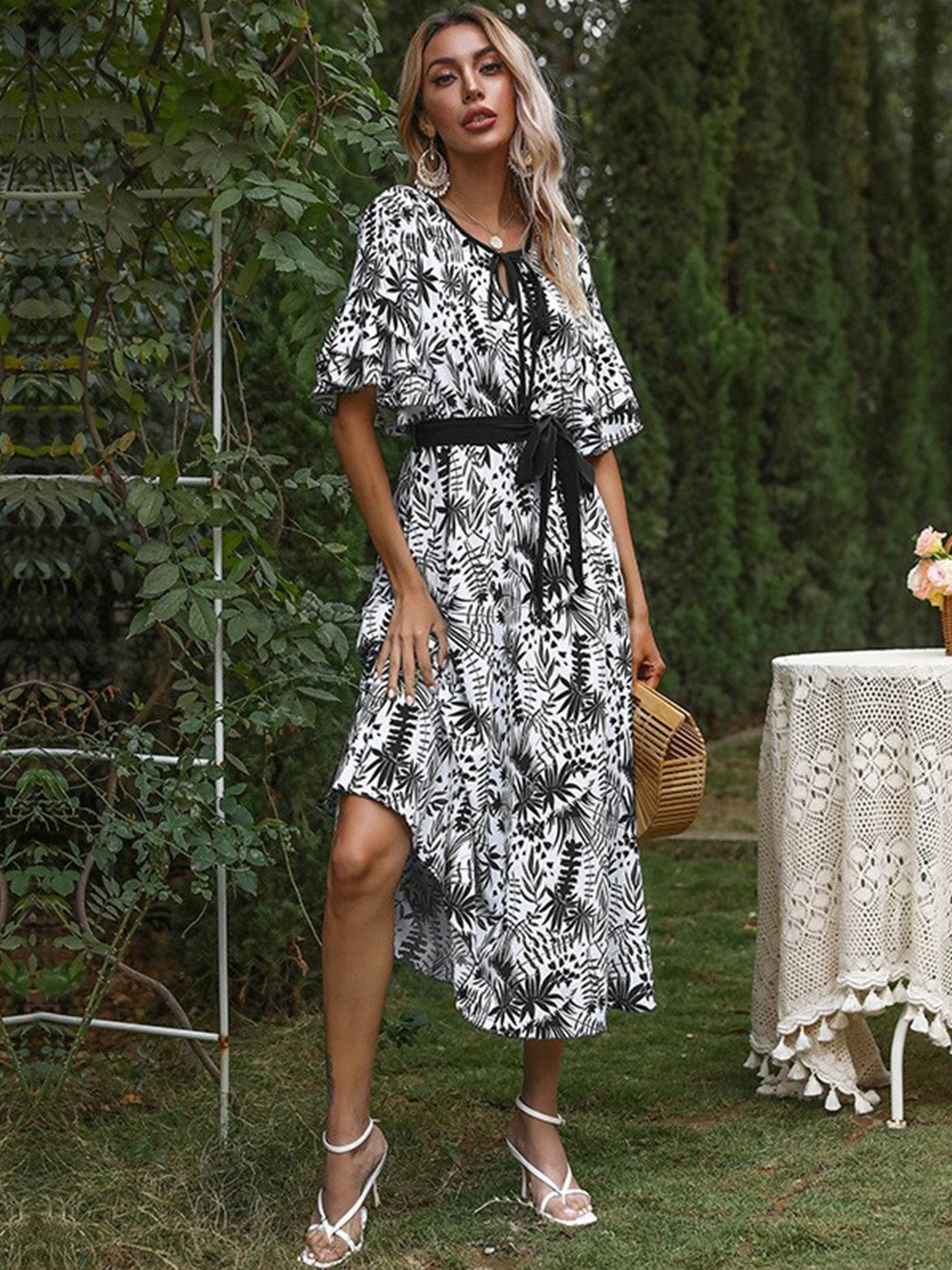 StyleCast Women White Printed Fit & Flare Dress
