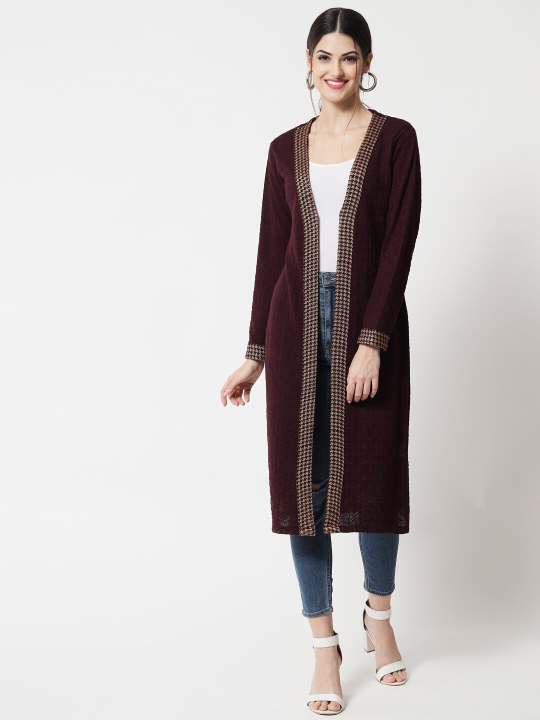 

KEIKO Women Mauve Open Front Shrug