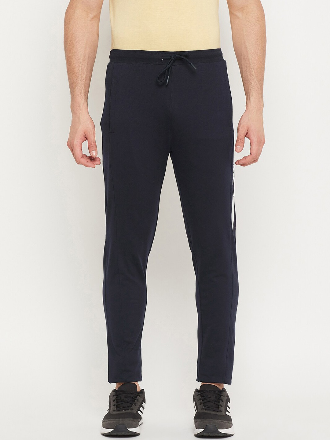 

Duke Men Blue Solid Cotton Relaxed-Fit Track Pants