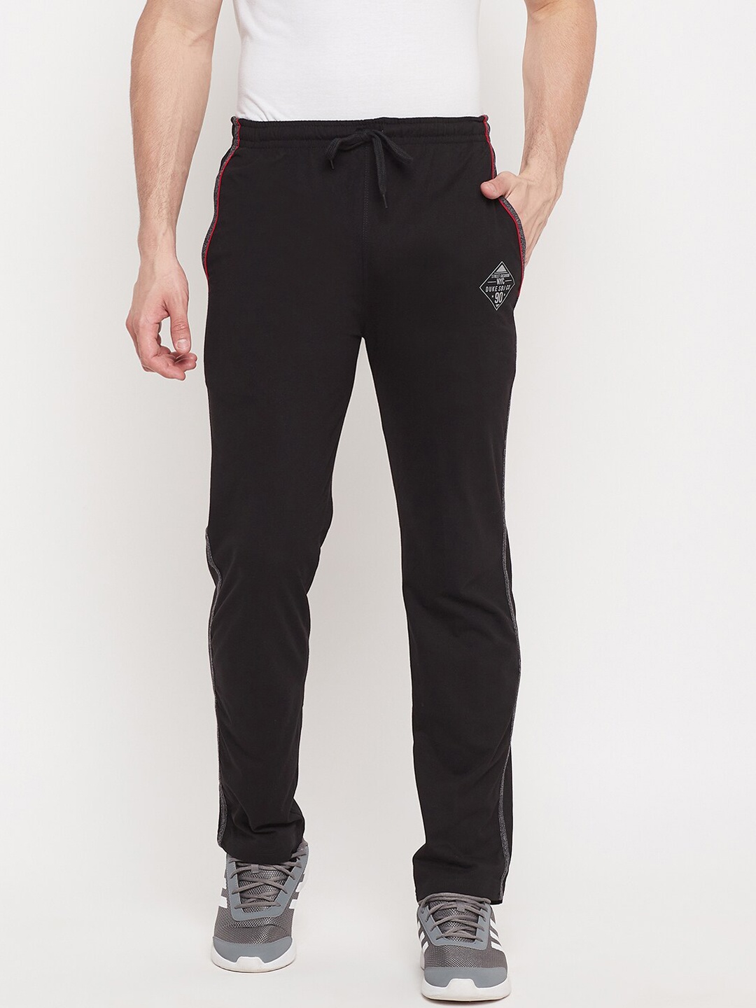 

Duke Men Black Solid Track Pants