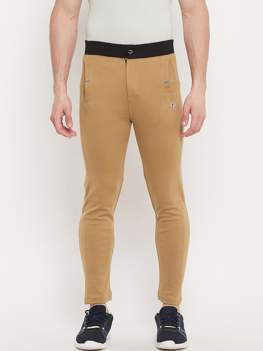 

Duke Men Yellow Solid Cotton Slim-Fit Track Pants