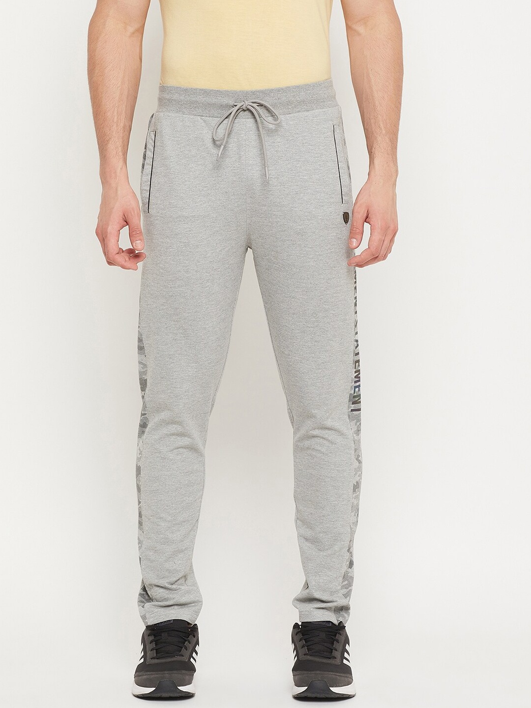 

Duke Men Grey Solid Relaxed-Fit Cotton Track Pants