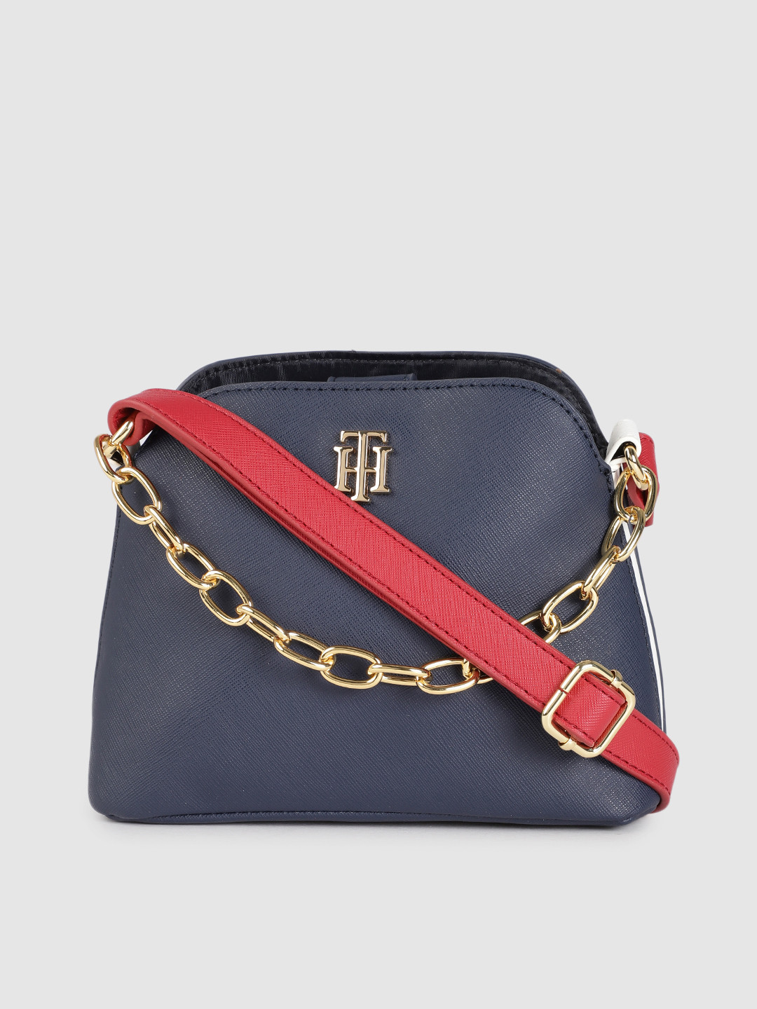 

Tommy Hilfiger Women Navy Blue PU Structured Sling Bag