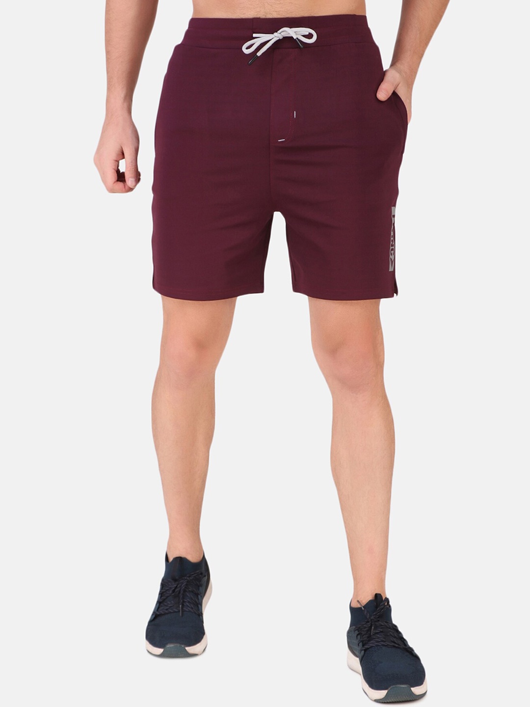 

FITINC Men Maroon Slim Fit Training or Gym Sports Shorts with Antimicrobial Technology