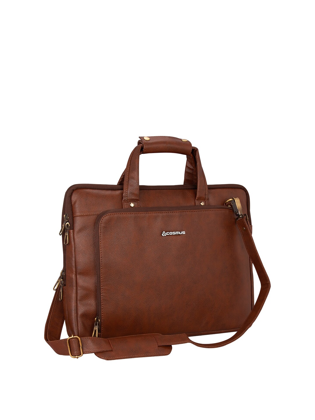

COSMUS Unisex Brown & Black Textured Messenger Bag