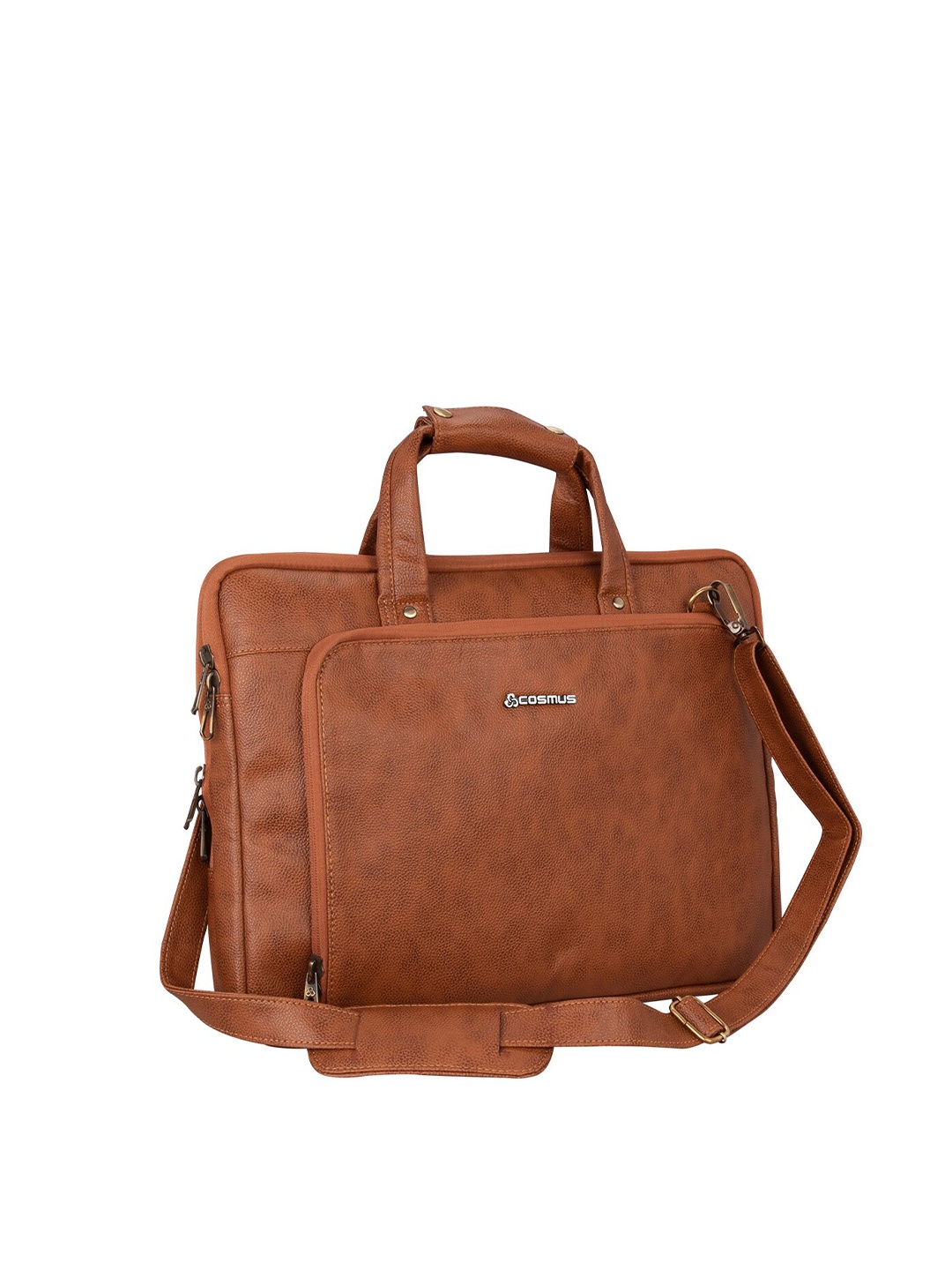 

COSMUS Unisex Tan Textured Messenger Bag