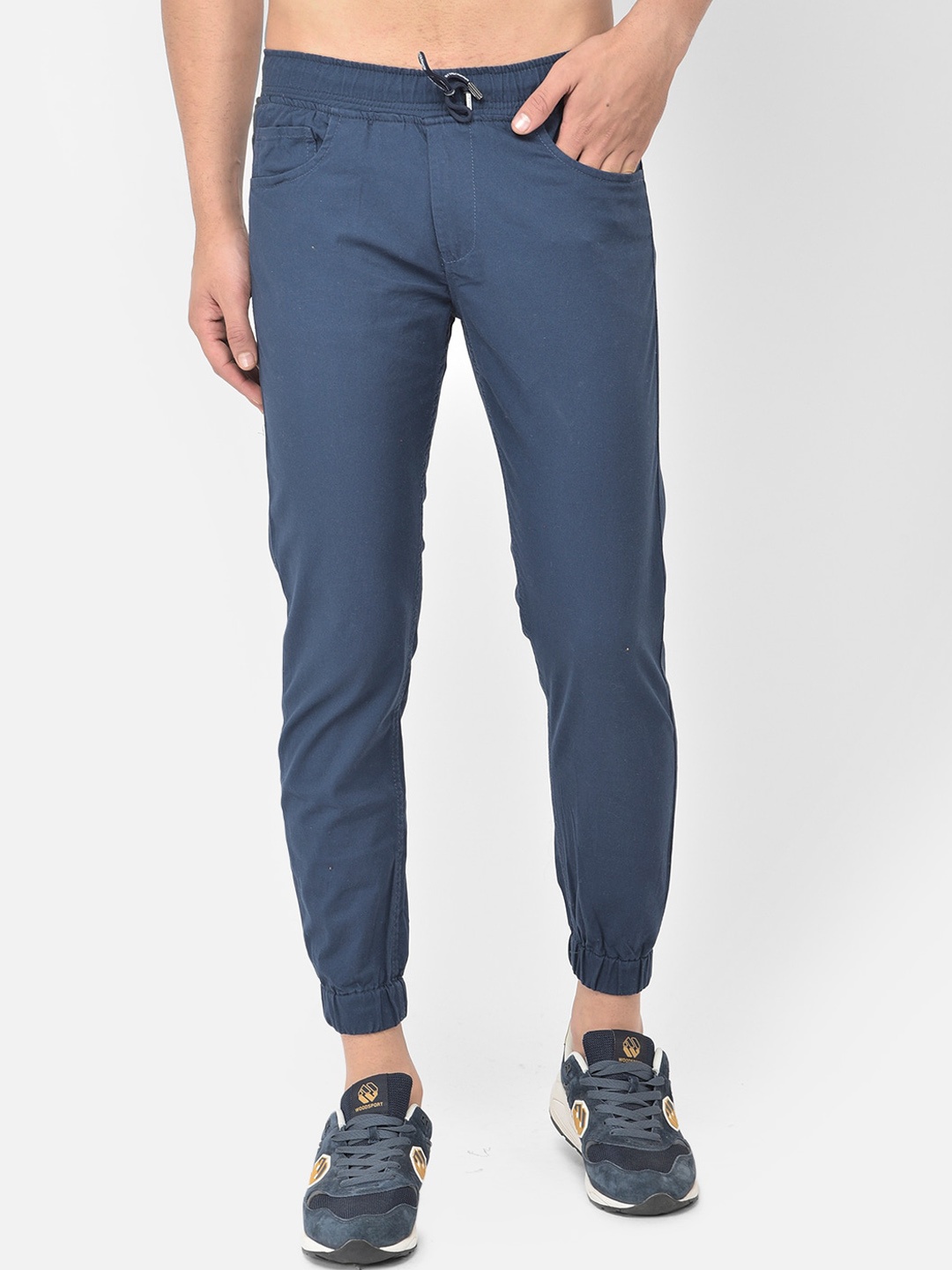 

COBB Men Blue Comfort Slim Fit Joggers Trousers