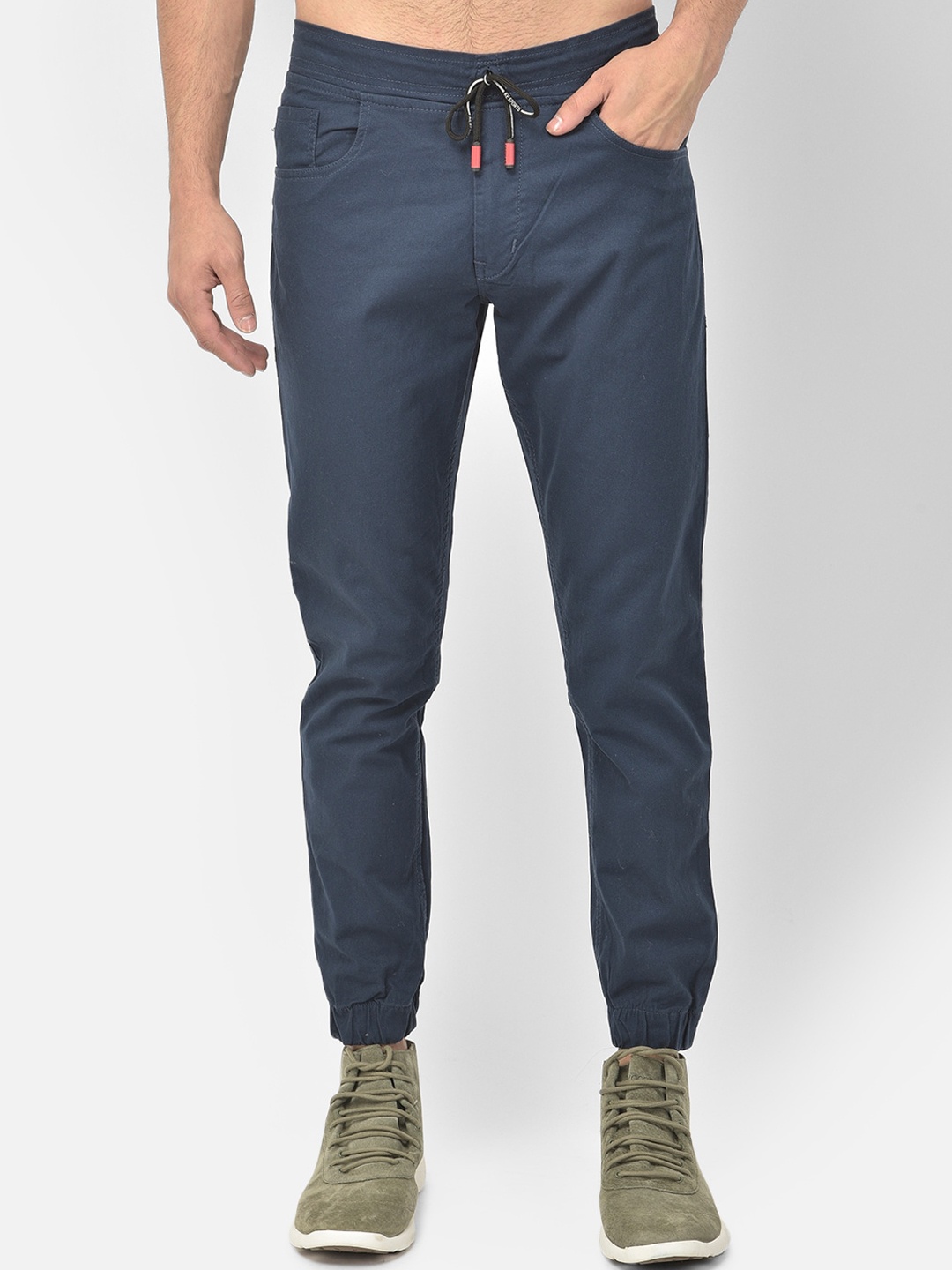

COBB Men Blue Comfort Slim Fit Joggers Trousers