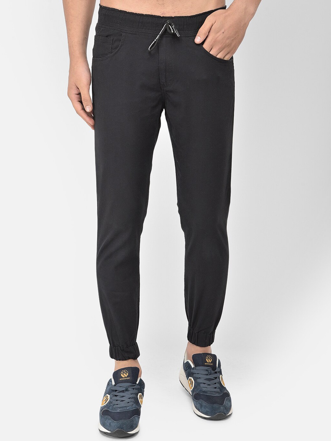 

COBB Men Black Comfort Slim Fit Joggers Cotton Trousers