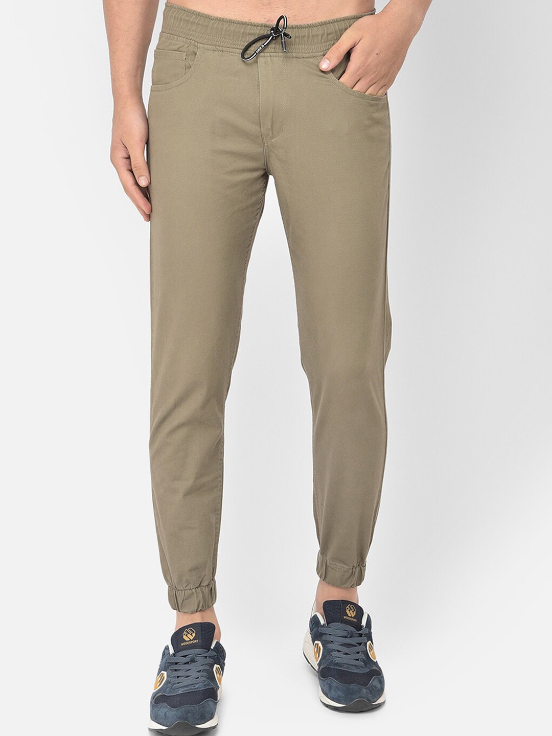 

COBB Men Khaki Comfort Slim Fit Joggers Trousers