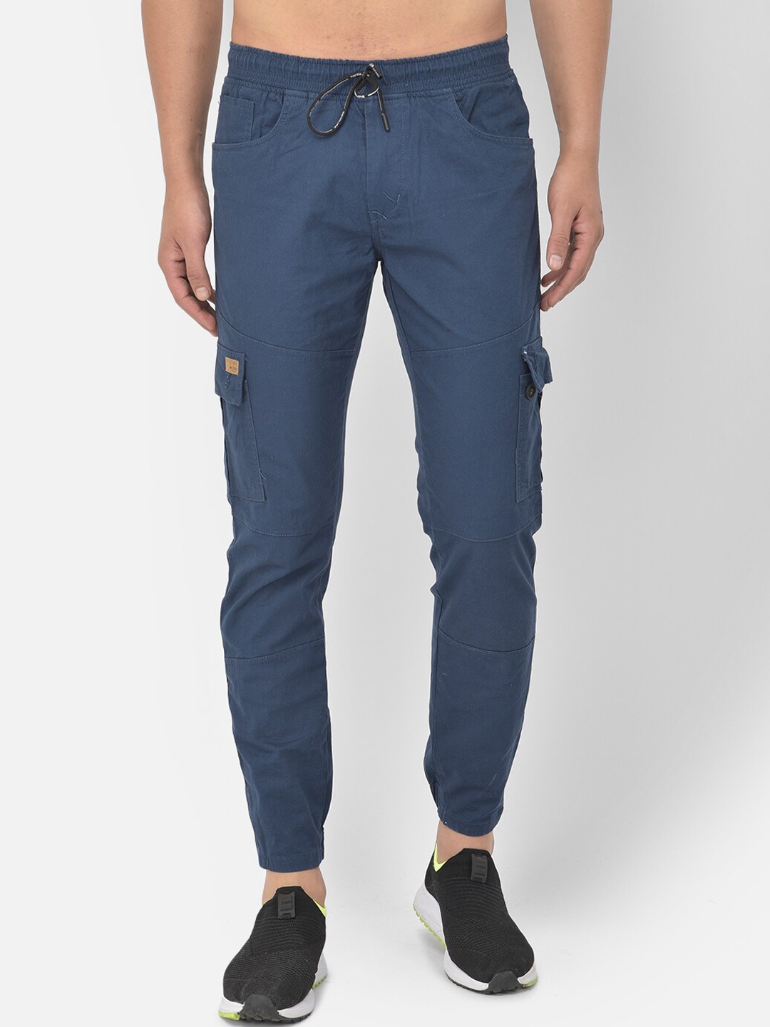 

COBB Men Blue Comfort Slim Fit Joggers Cotton Trousers