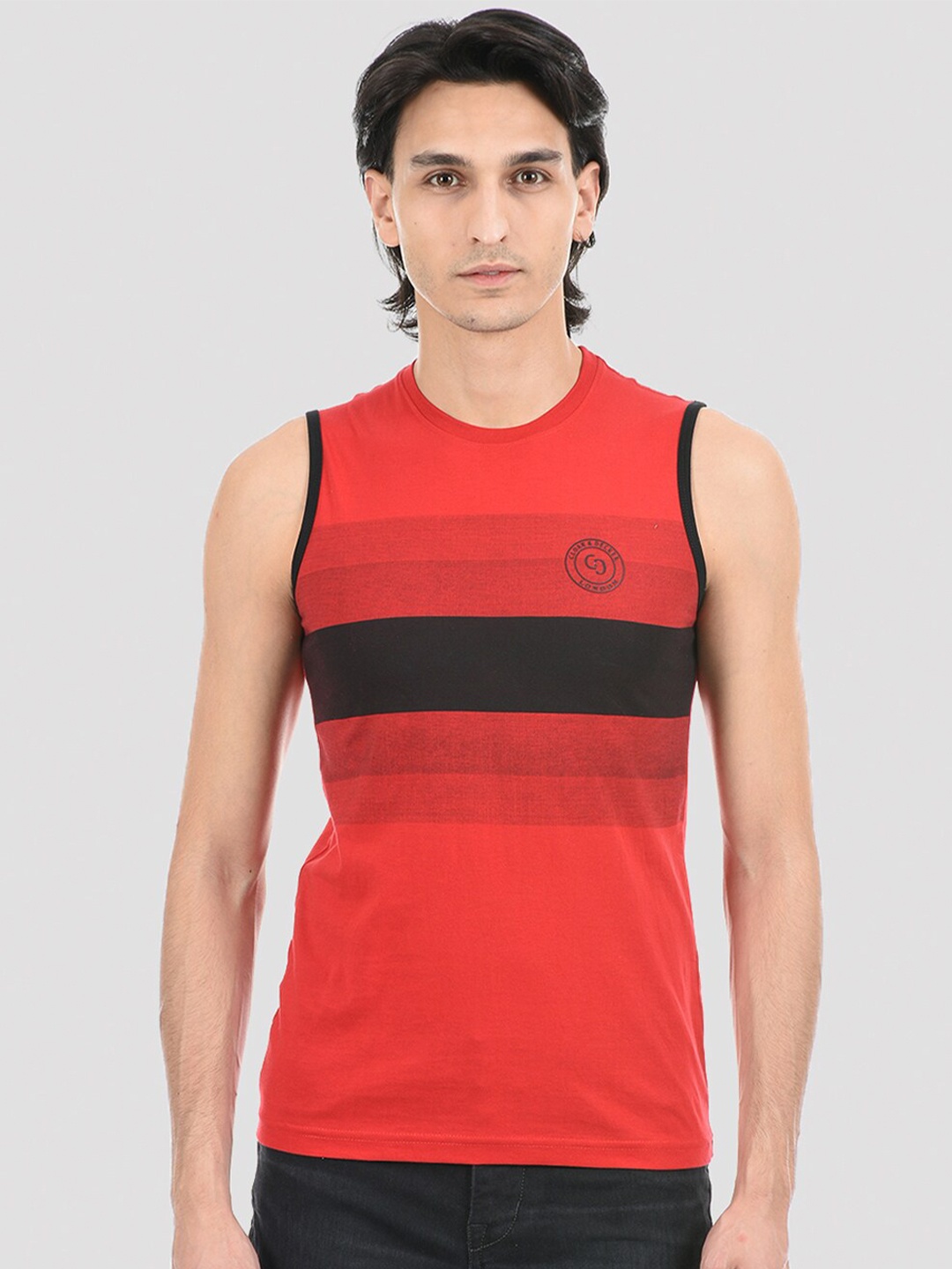 

Cloak & Decker by Monte Carlo Men Orange Colourblocked High Neck T-shirt