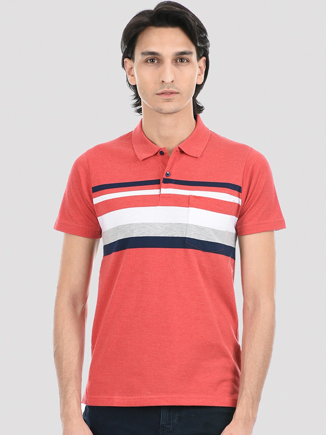 Cloak & Decker by Monte Carlo Men Orange Colourblocked Applique T-shirt