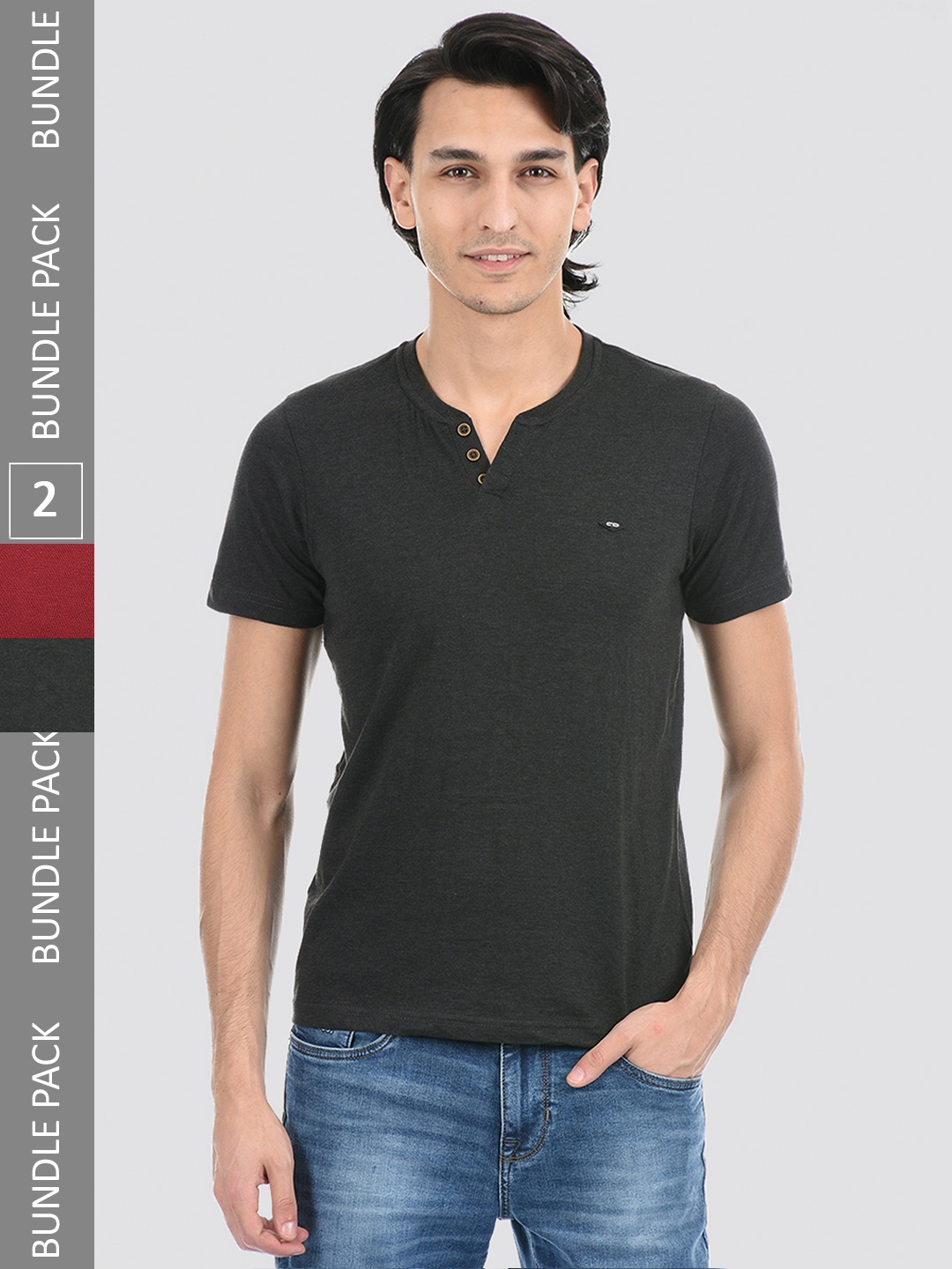

Cloak & Decker by Monte Carlo Men Maroon & Grey 2 T-shirt