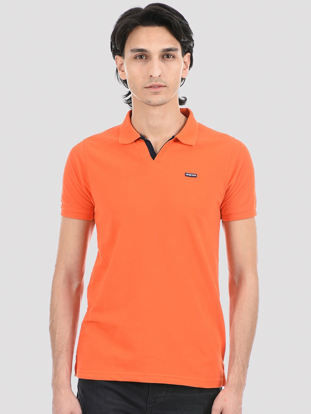 

Cloak & Decker by Monte Carlo Men Orange Polo Collar T-shirt