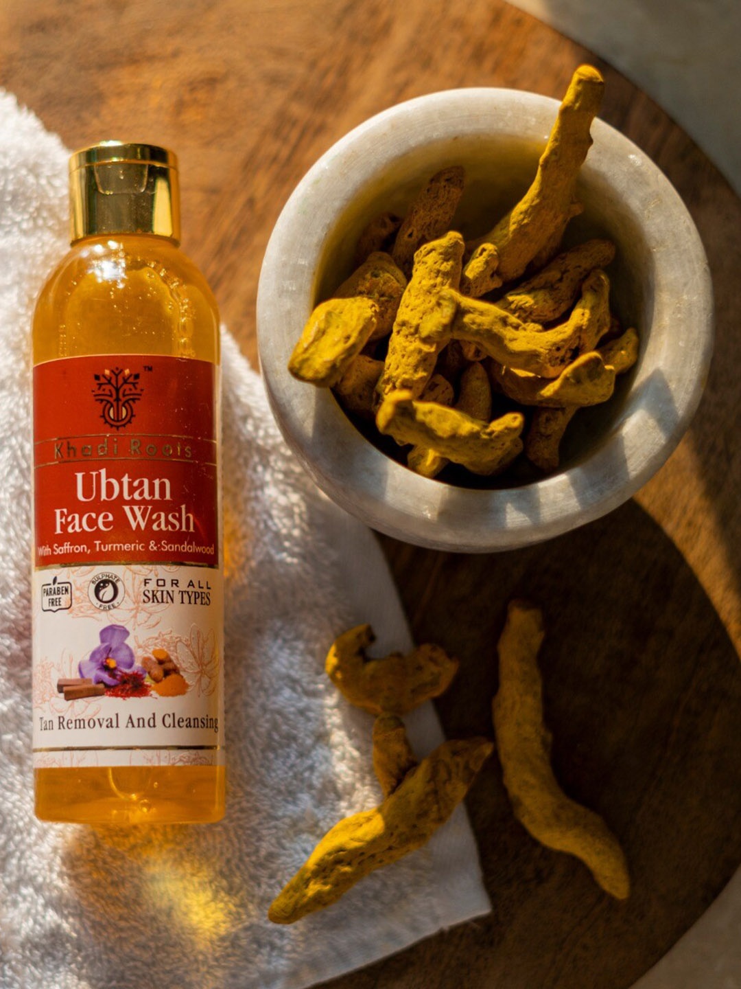 

Khadi Roots Ubtan Paraben Free Face Wash with Saffron & Turmeric - 200ml, Yellow