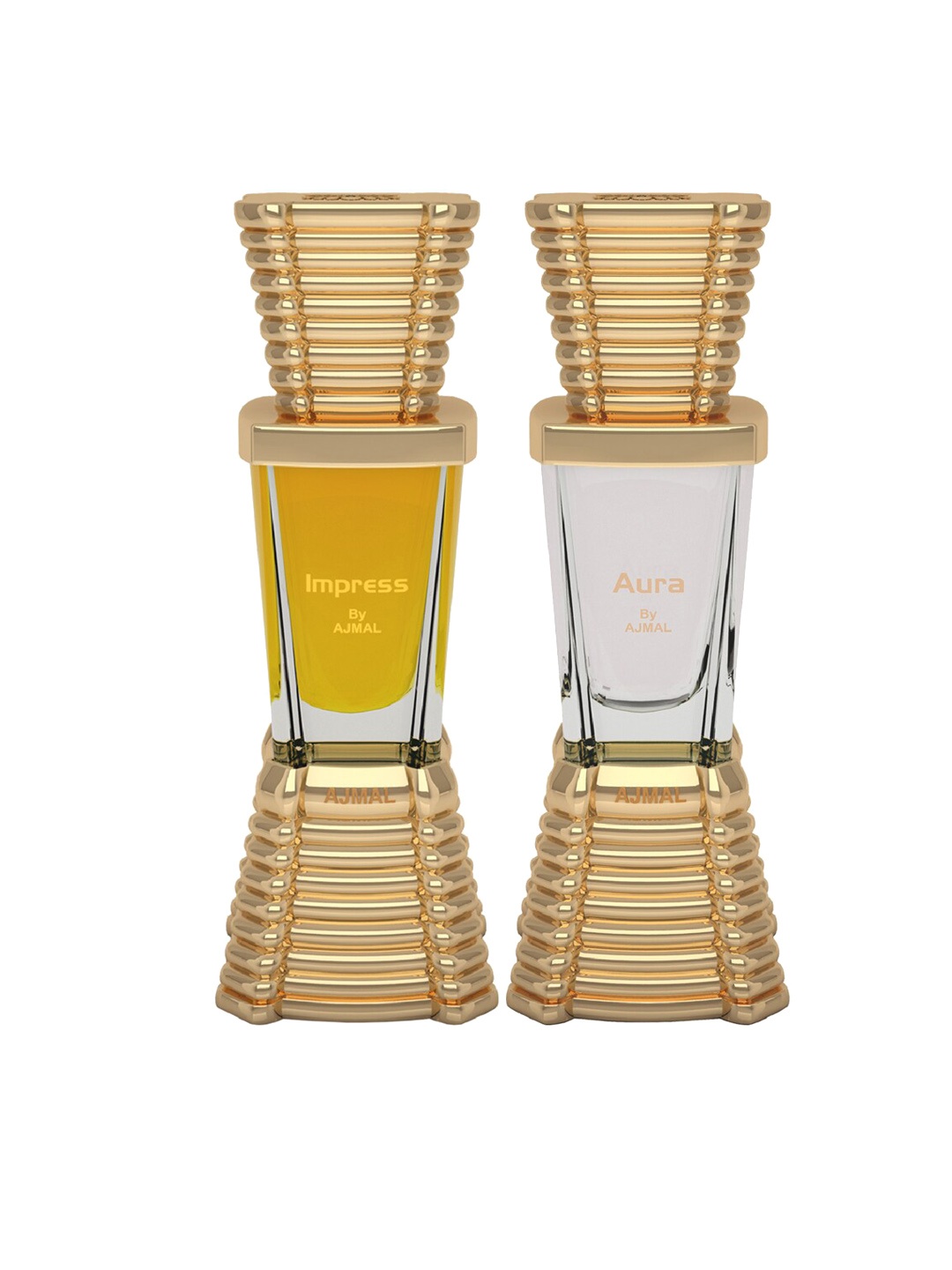 

Ajmal Set of Impress & Aura Concentrated Perfumes - 10 ml Each, Yellow