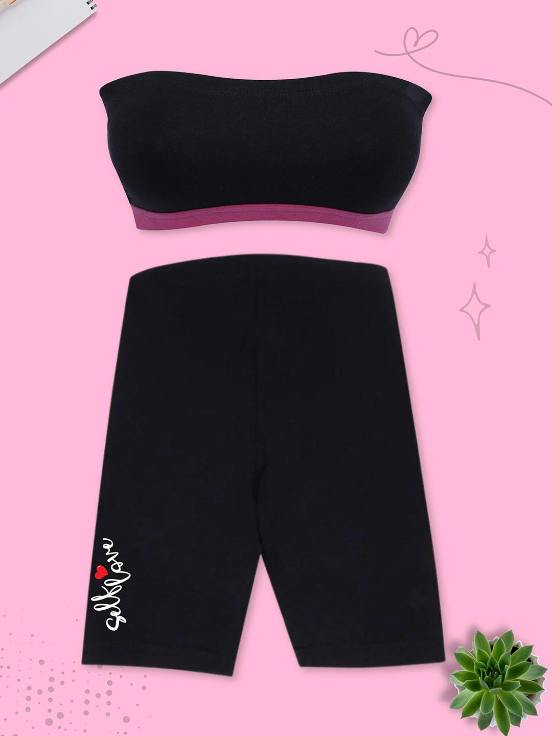 

DChica Girls Black Skinny Fit High-Rise Cycling Shorts
