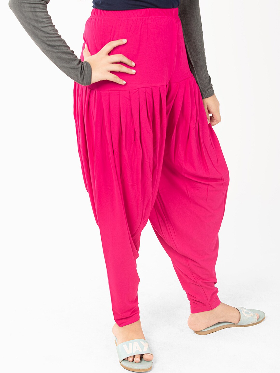 

indian flower Girls Pink Solid Cotton Patiala