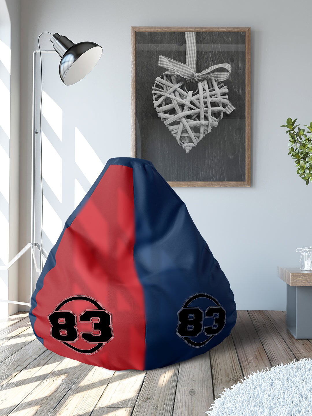 

Athome by Nilkamal Unisex Blue Bean Bag Cover, Red