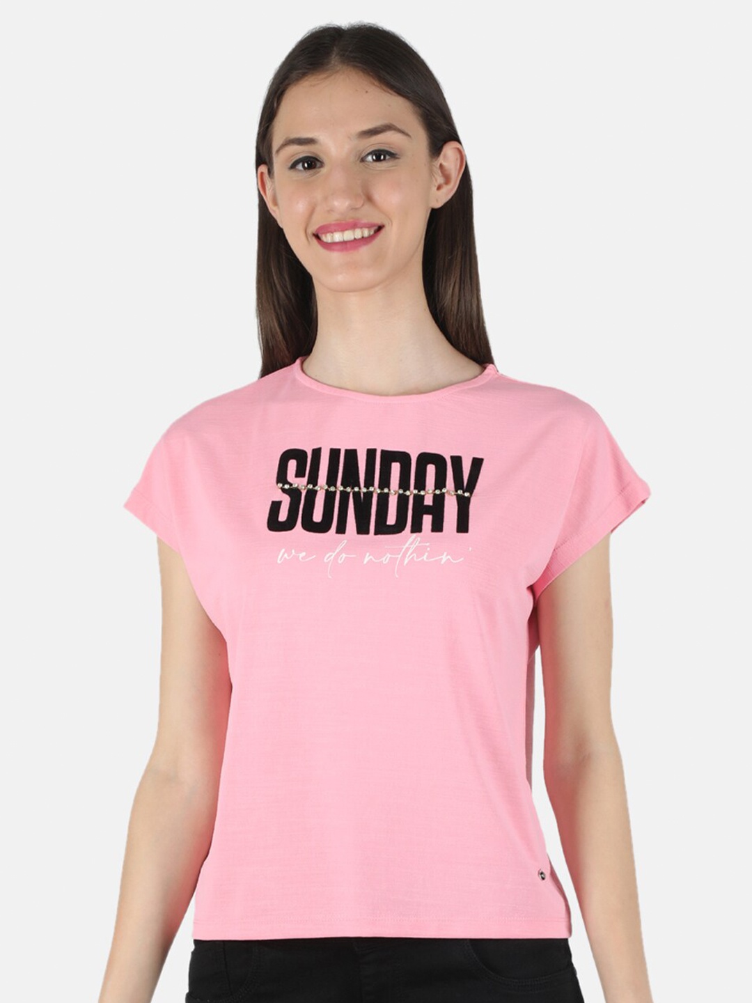 

Monte Carlo Pink Embellished Extended Sleeves Top