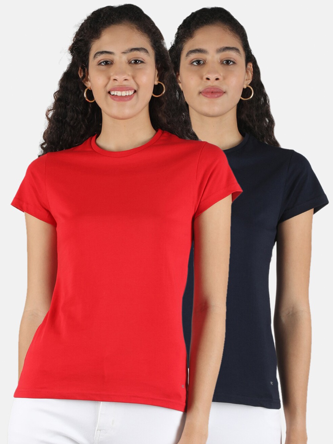 

Monte Carlo Women pack of 2 Red Pure Cotton T-shirt