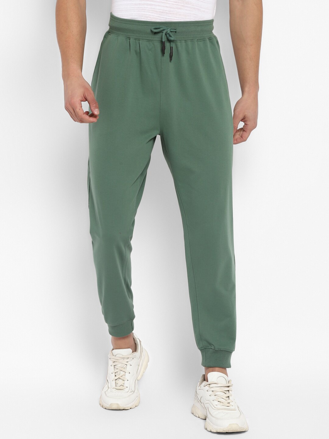 

Red Chief Men Green Solid Cotton Joggers