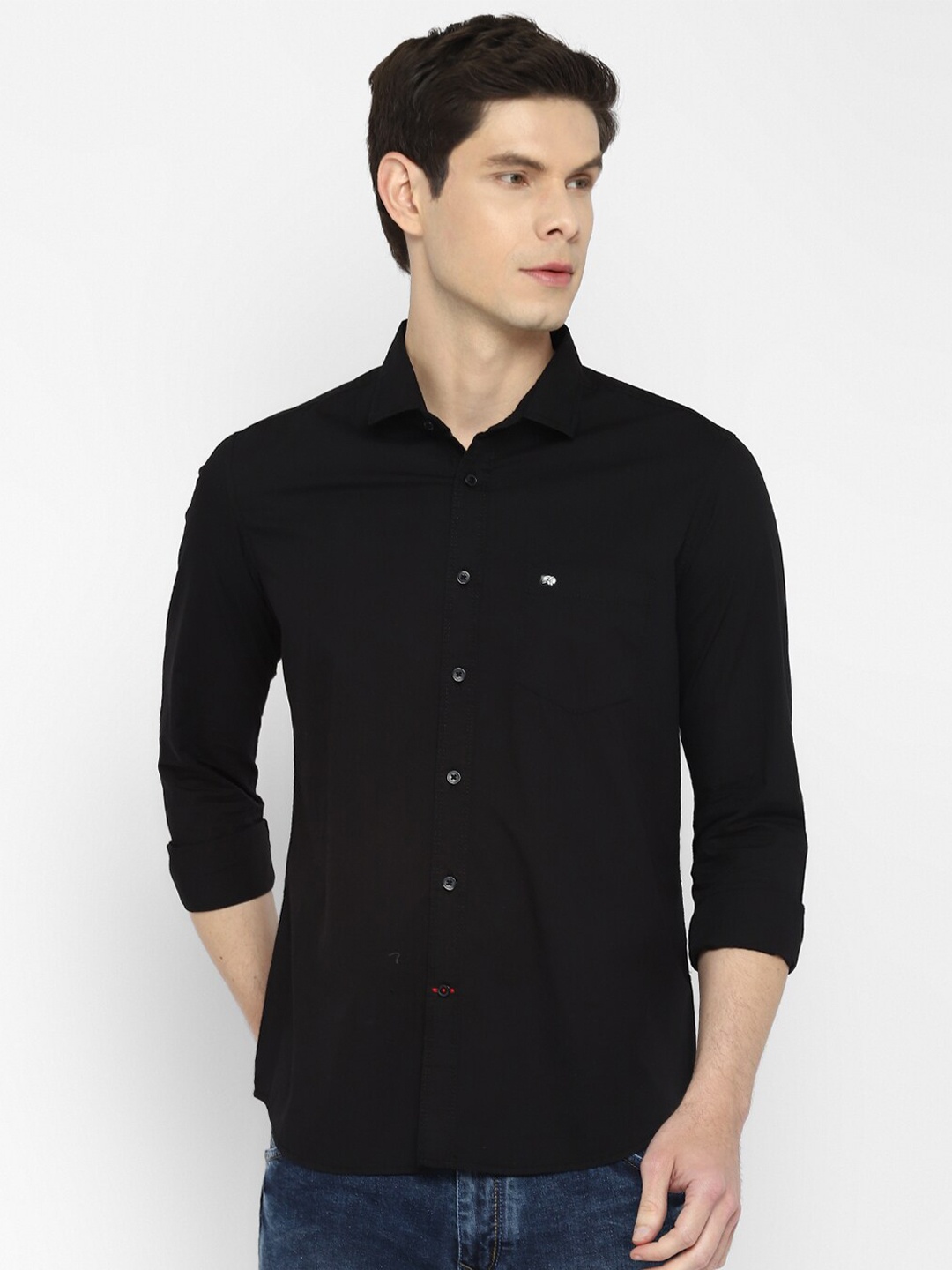 

Red Chief Men Black Slim Fit Casual Shirt