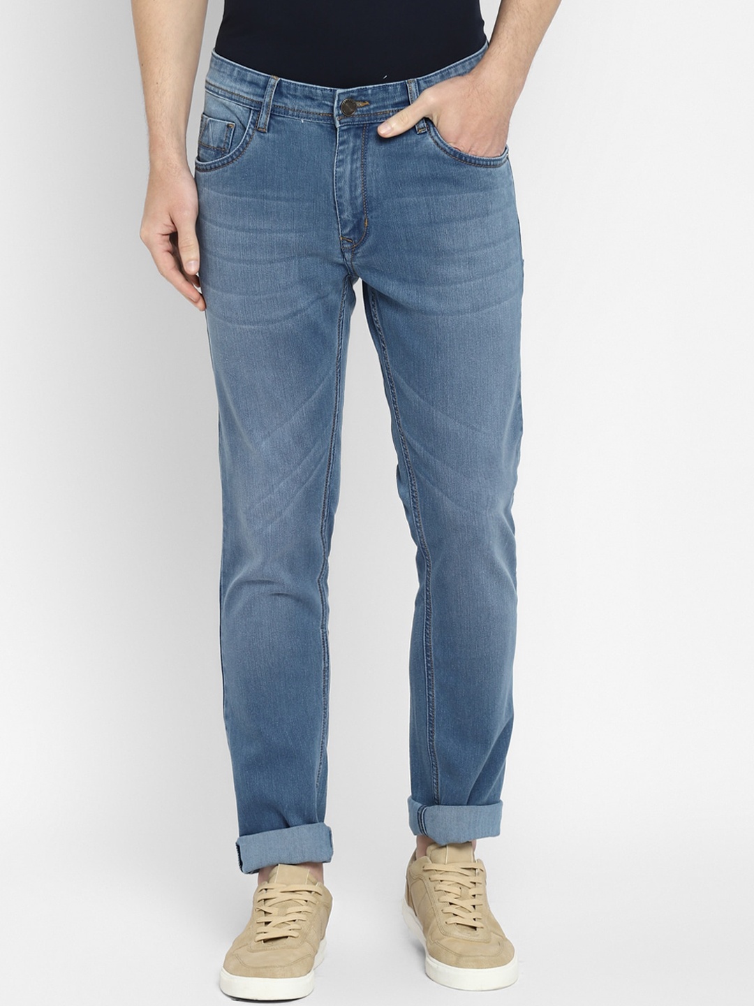 

Red Chief Men Blue Solid Light Fade Denim Jeans