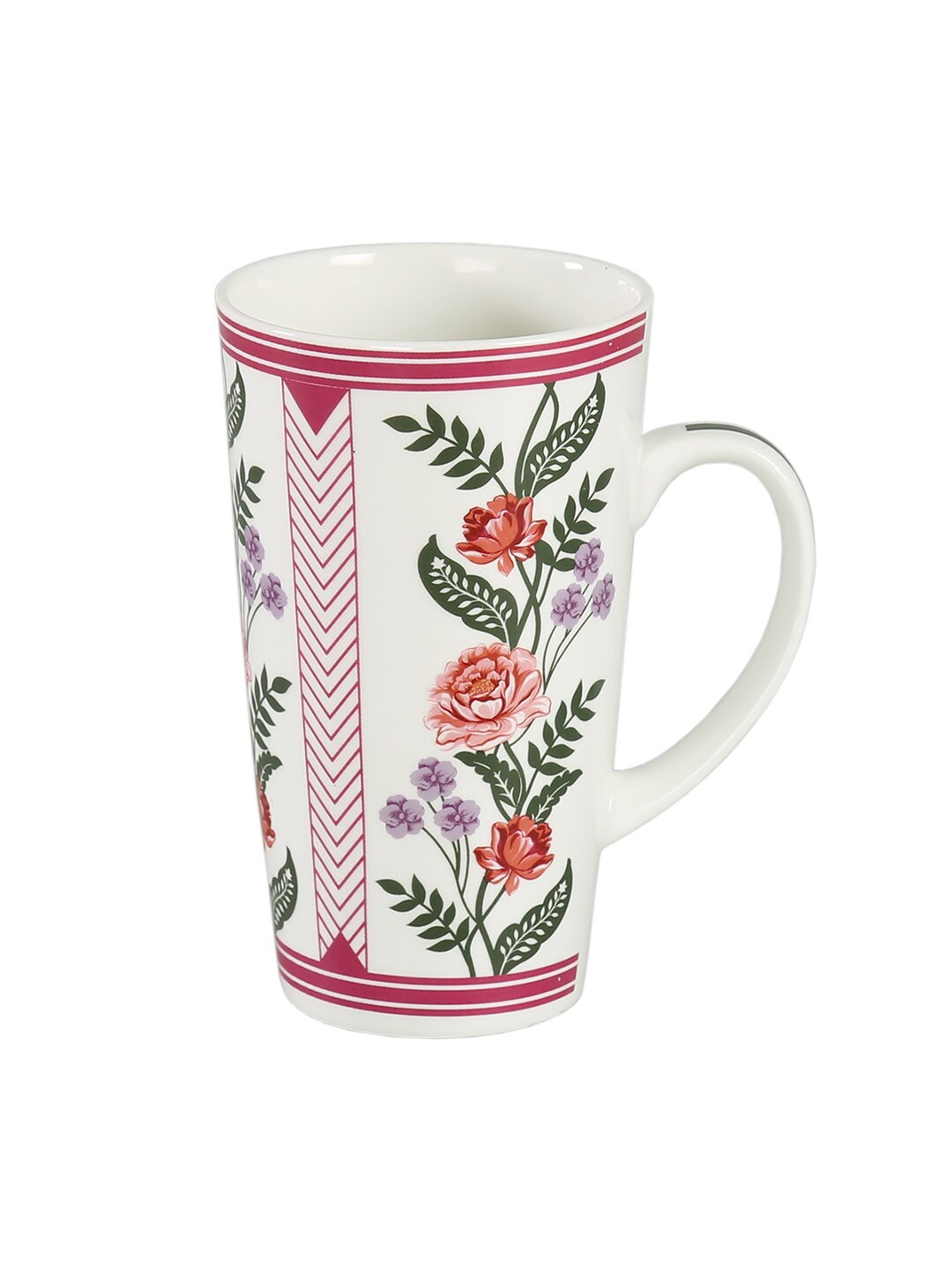 

India Circus by Krsnaa Mehta White Set of 2 Printed Bone China Glossy Mugs 530ml each