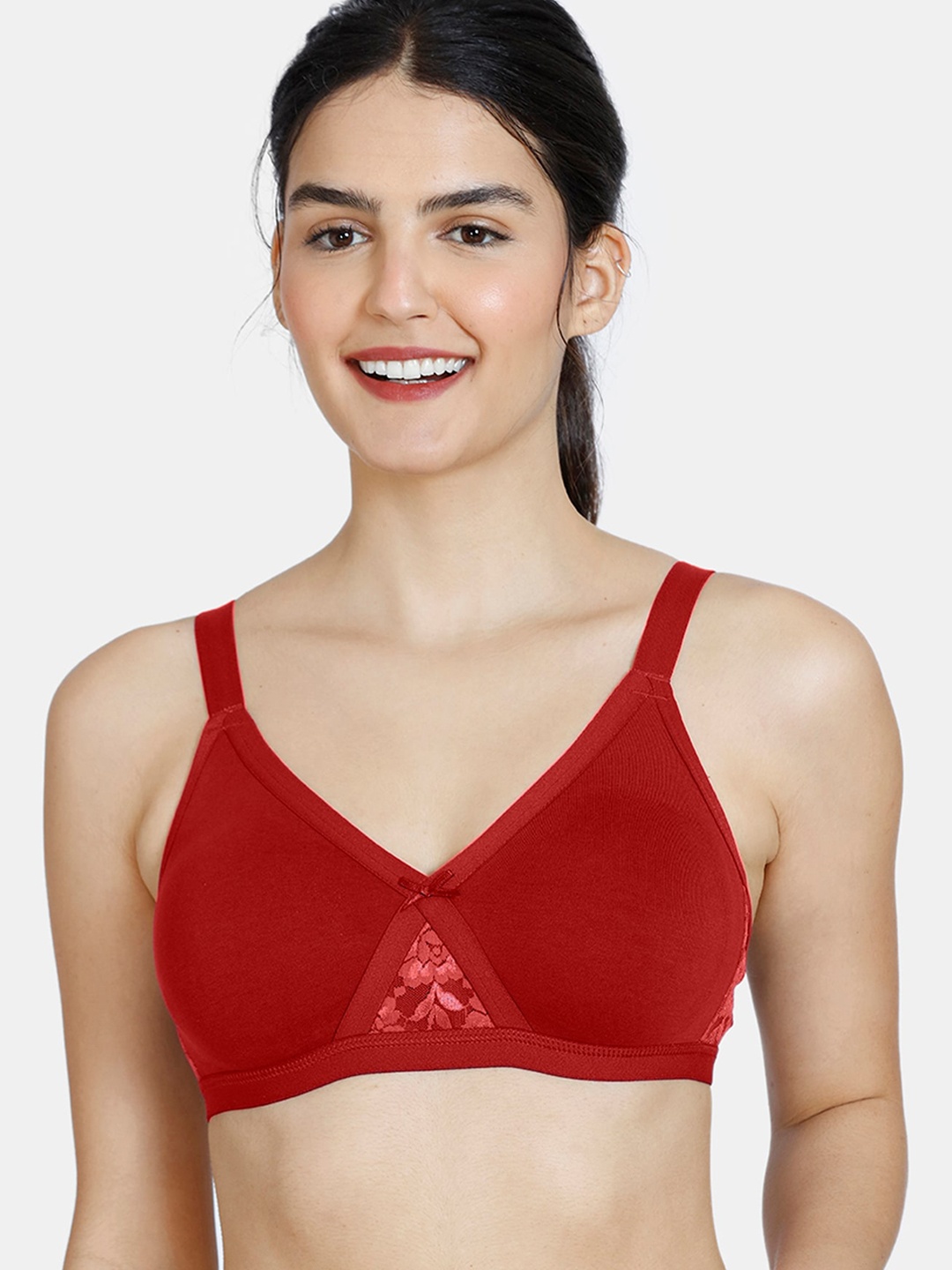 

Zivame Red Non-Wired Non Padded Bra