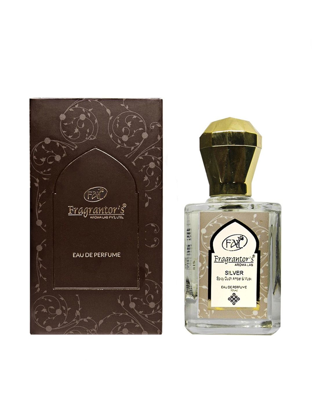 

Fragrantors Silver Spicy Blend Of Oudh Amber & Musk Eau De Perfume 50ml, Brown