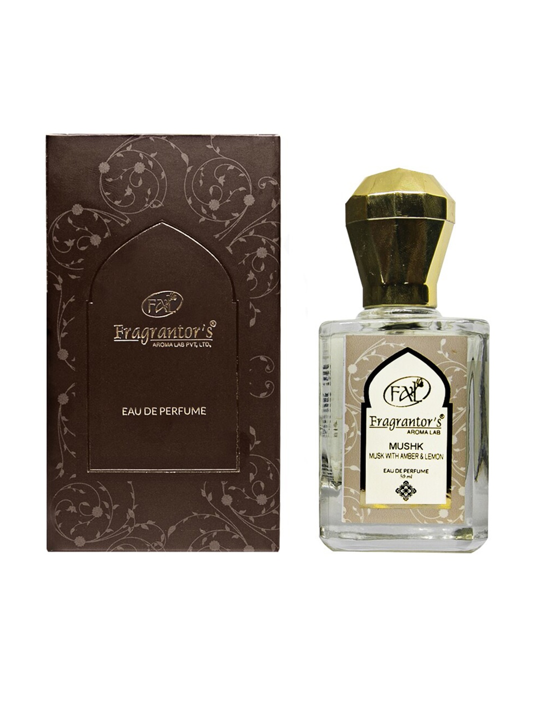 

Fragrantors Mushk Musk with Lemon & Amber Eau De Perfume - 50 ml, Brown