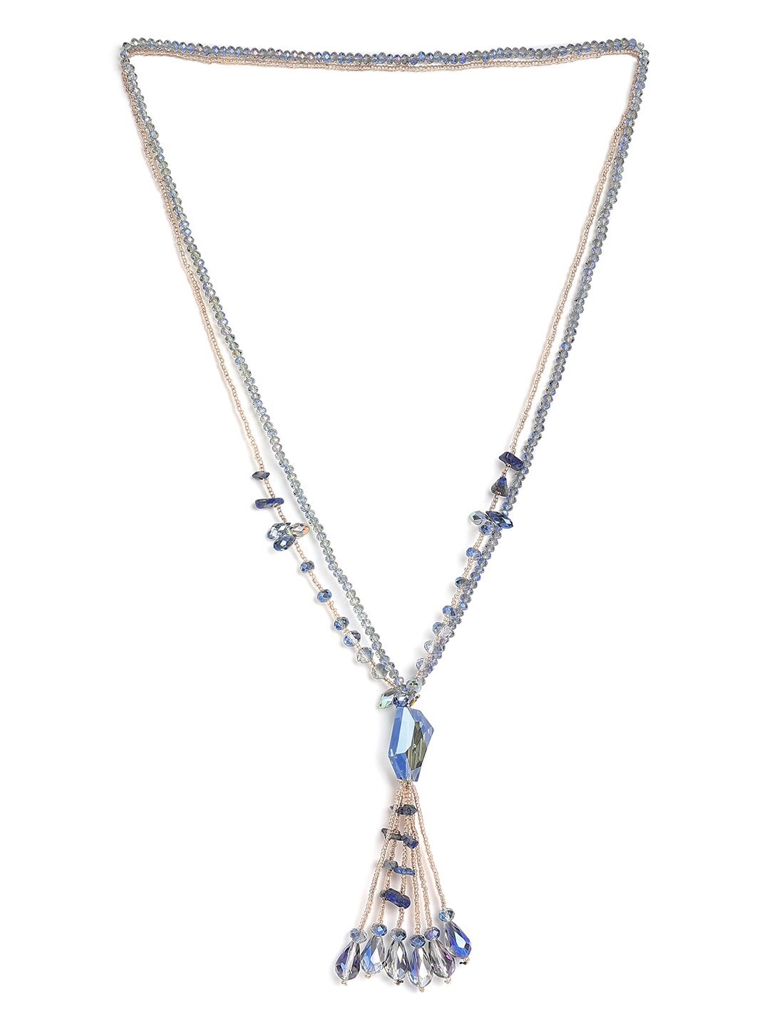 

Blisscovered Navy Blue Artificial beads Necklace