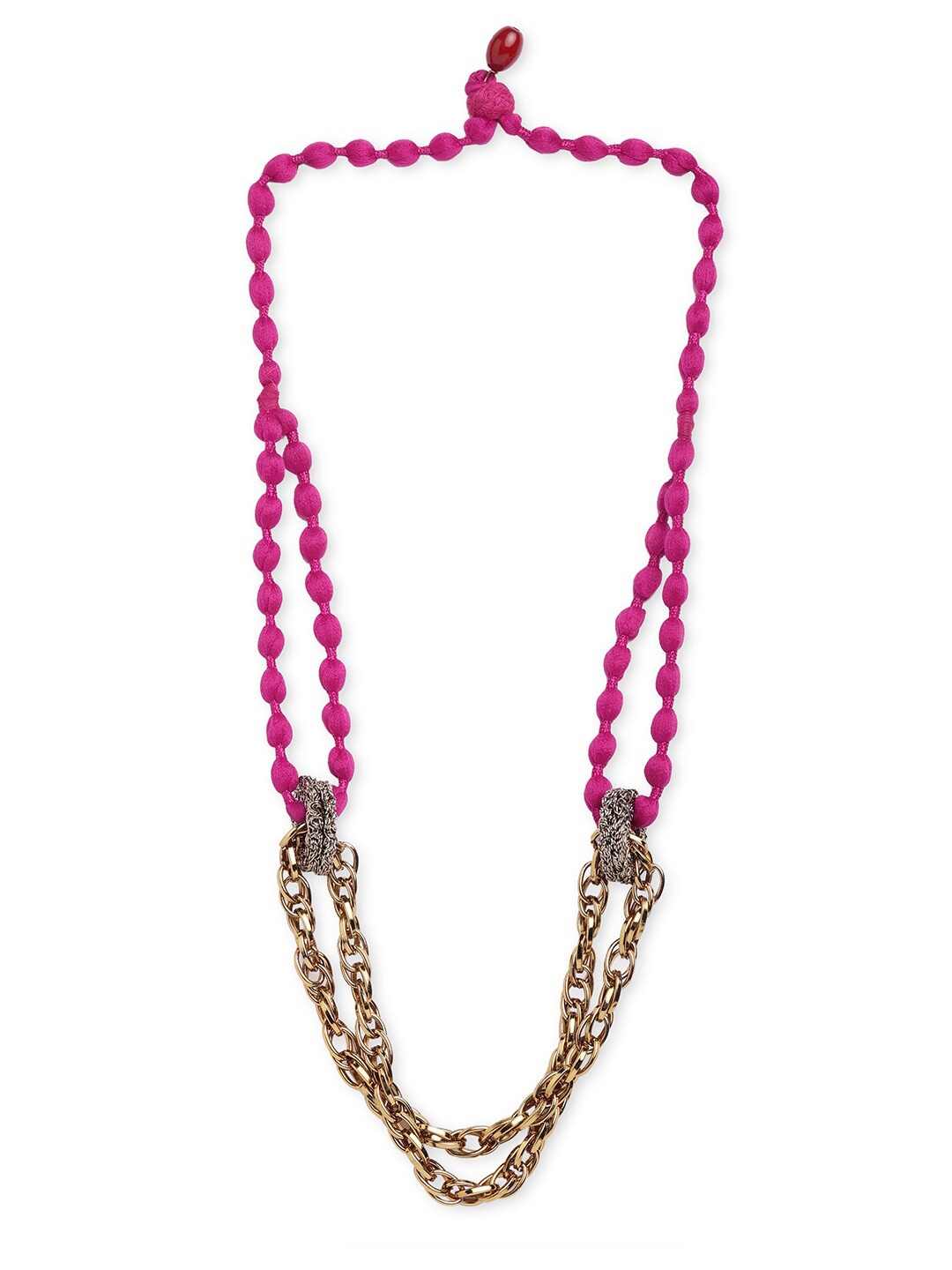 

Blisscovered Pink & Gold-Plated Layered Necklace