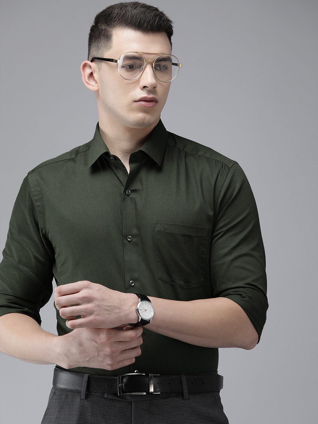 

Arrow Men Green Originals Slim Fit Pure Cotton Casual Shirt