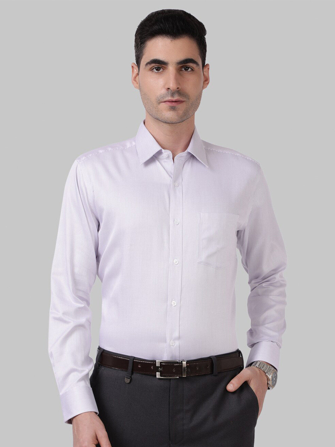 

Park Avenue Men Lavender Opaque Formal Shirt