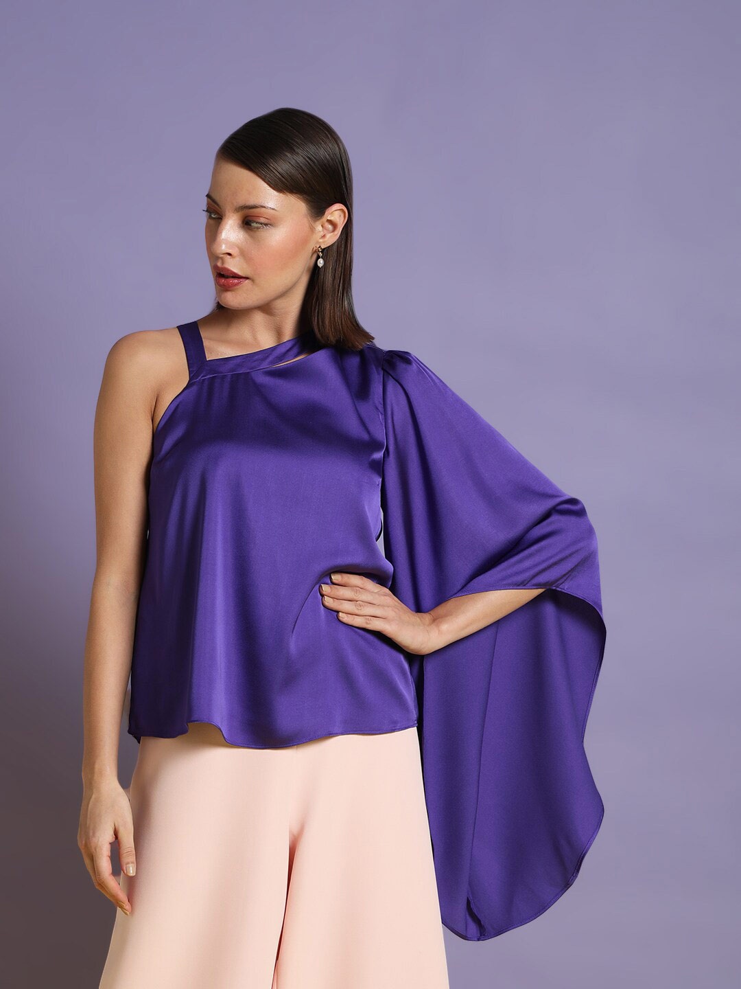 

Vero Moda Women Blue One Shoulder Top