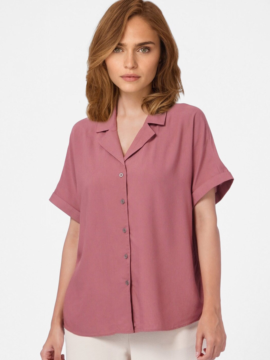 

Vero Moda Women Mauve Regular Fit Casual Shirt