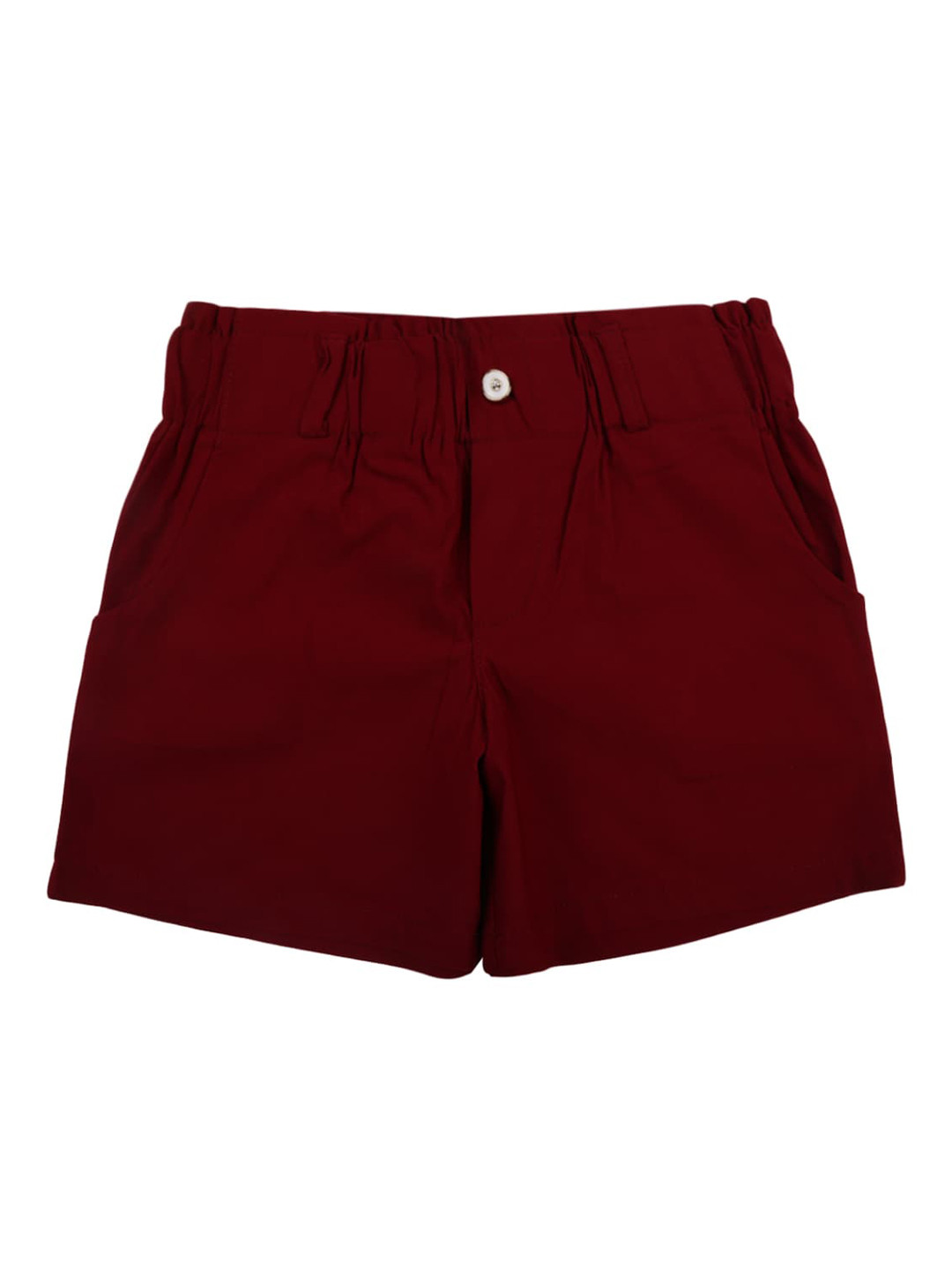 

V-Mart Girls Maroon Solid Regular Shorts