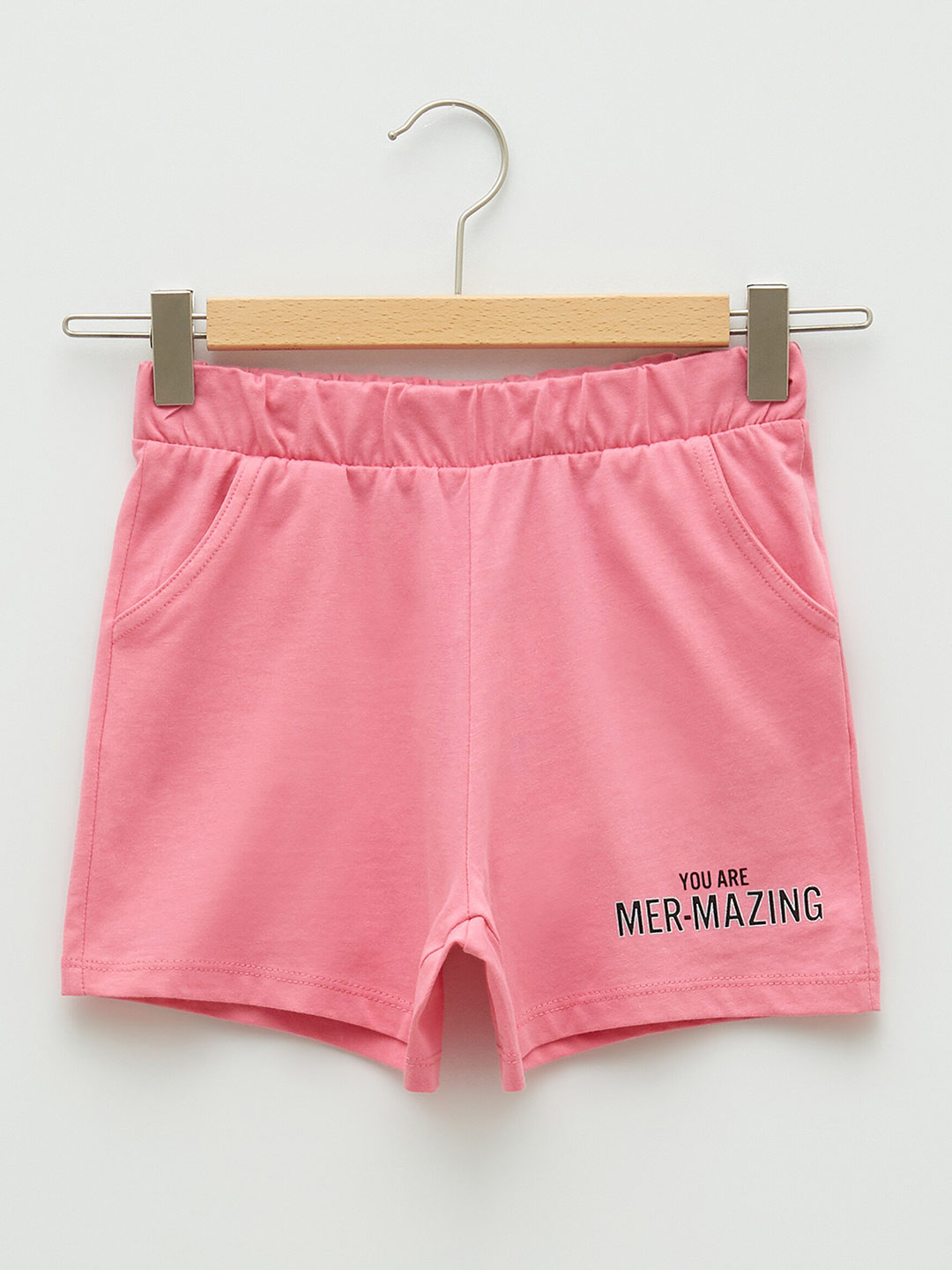 

LC Waikiki Girls Pink Solid Pure Cotton Shorts